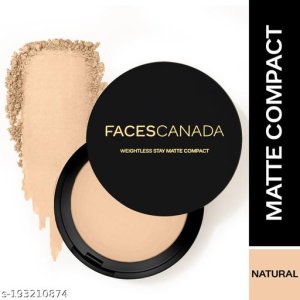 FACES CANADA Weightless Stay Matte Finish Compact Powder - Natural, 9 g | Non Oily Matte Look | Evens Out Complexion | Hides Imperfections | Blends Effortlessly | Pressed Powder For All Skin Types