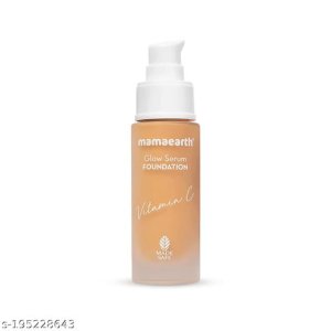 Mamaearth Glow Serum Foundation with Vitamin C & Turmeric for 12-Hour Long Stay- 06 Almond Glow - 30 ml