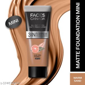 FACES CANADA All Day Hydra Matte Foundation | 3-in-1 Foundation + Moisturizer + SPF 30 | 24 HR Aloe Hydration & Vitamin C | 10HR Long Wear | Medium to High Buildable Coverage | Rose Ivory | 15ml