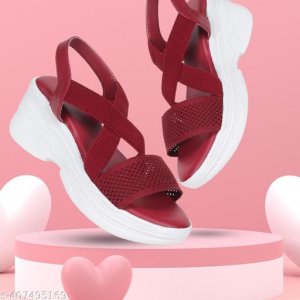 Mesh Wedge Sandals