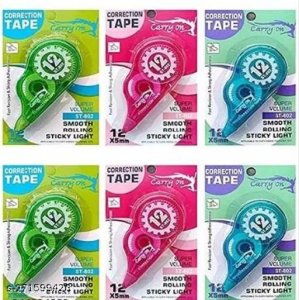 Correction Tape ( Multicolor , 5 mm x 12 mtr Length Each , Set of 6 Pcs)