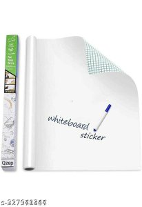 Angel Bear White Board Wall Sticker Removable with 1 Sketch Pen for Home School Office College Kitchen Kids (45x200cm)