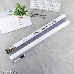 Angel Bear White Board Wall Sticker Removable with 1 Sketch Pen for Home School Office College Kitchen Kids (45x200cm)