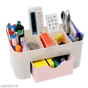 FASTTOON Multi-Storage Plastic Pen Stand for Office Pack of 1(Size-22X10.5X10.5cm)