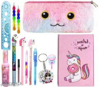 ARB Birthday Gift Stationery Set For Kids and Students All Stationery Items Set For Return Gift Best Combo School Supplies For Kids Pouch, Pen, Pencil, Keychain etc Set