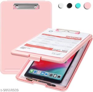 Plastic Portable Clipboard Writing Pad Board with Pen Holder, A4 Size Paper Clipboard Storage Box, Exam Clipboard for Girls,Boys and Kids Student (Multicolour)