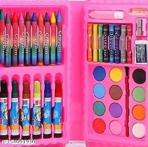 Trending Colouring Kit Combo Colors Box Color Pencil,Crayons,Water Color,Sketch Pens Set Of 42 In 1 Color Box Pieces,Multicolor