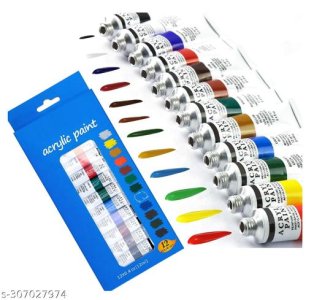 Corslet Acrylic Colors Set of 12 Colors X 12ml Tubes Acrylic Paint Set Acrylic Colours, Acrylic Paint Colour, Acrylic Painting Colours, Acrylic Paints Set 12 Colors Perfect for Canvas, Wood, Ceramic, Fabric. Non Toxic & Vibrant Colors. Rich Pigments for Beginners, Students & Professional Artist