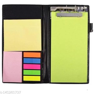 DALUCI Memo Note Pad/Memo Note Book with Sticky Notes/Memo Pad with Sticky Notes & Clip Holder in Diary/Sticky Note Pad/Memo Pad Dairy/Memo Pad Case (Note Pad) (Writing Pad) (Green Page)