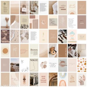 Craft Qila DP Vol 1 Pack of 54 Aesthetic Wall Collage Kit, Girl Room Decor, Dorm Decor, Photo Collage Kit, Wall Collage