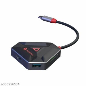 Portronics Mport 6C USB C Hub 6-in-1 Multiport Adapter with HDMI, 3-Port USB 30, microSD & SD Card Reader for Laptop, PC, Mac