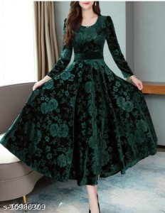 Fancy Designer Velvet Women Dresses