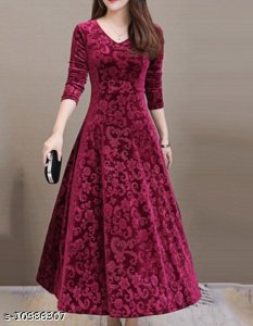 Fancy Designer Velvet Women Dresses