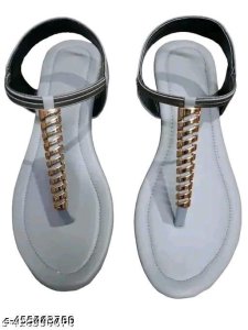 Syntethic Leather Flat Sandals