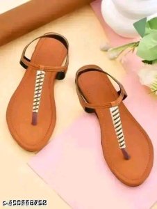 Syntethic Leather Flat Sandals