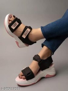 Mesh Wedge Sandals