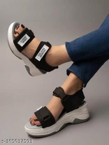 Mesh Wedge Sandals