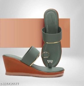Syntethic Leather Heel Sandals