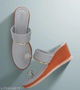 Syntethic Leather Heel Sandals