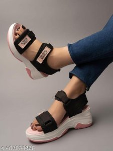 Polyester Wedge Sandals