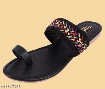 Syntethic Leather Flat Sandals