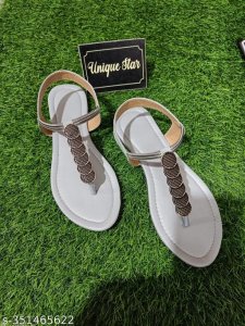 Syntethic Leather Flat Sandals