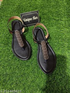 Syntethic Leather Flat Sandals