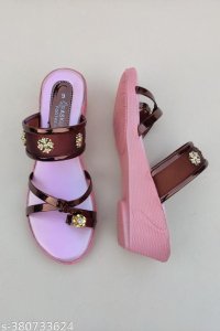 Syntethic Leather Platform Sandals