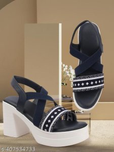 Syntethic Leather Heel Sandals