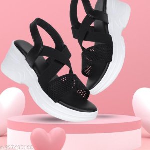 Mesh Wedge Sandals