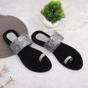 Velvet Flat Sandals
