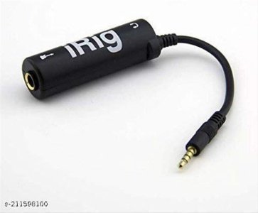 Ampli Tube Guitar Interface i-Ring Adaptor for iOS Devices i-Phone/i-Pod/i-pad | 7 x 2 x 2 cm | Black (Note: This Device NOT Support in Android)