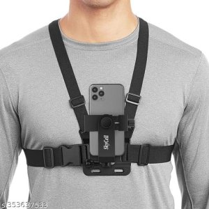 SkyCell Mobile Phone Chest Mount Strap Holder, Anti-Slide Strap GoPro Chest Mount 360 Degree Rotary for Video Recording Camera Harness