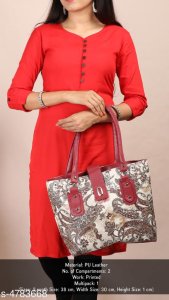 Elegant Fancy Women'S Pu Leather Hand Bags