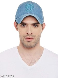 DRUNKEN Cap for Men Women Topi Unisex Head Branded Boy's Girl's Caps Adjustable Strap Summer Sports Cricket Gym Dance Cotton Free Size Woolen Fashion Baseball Hip hop Helmet Winter Snapback (Blue)